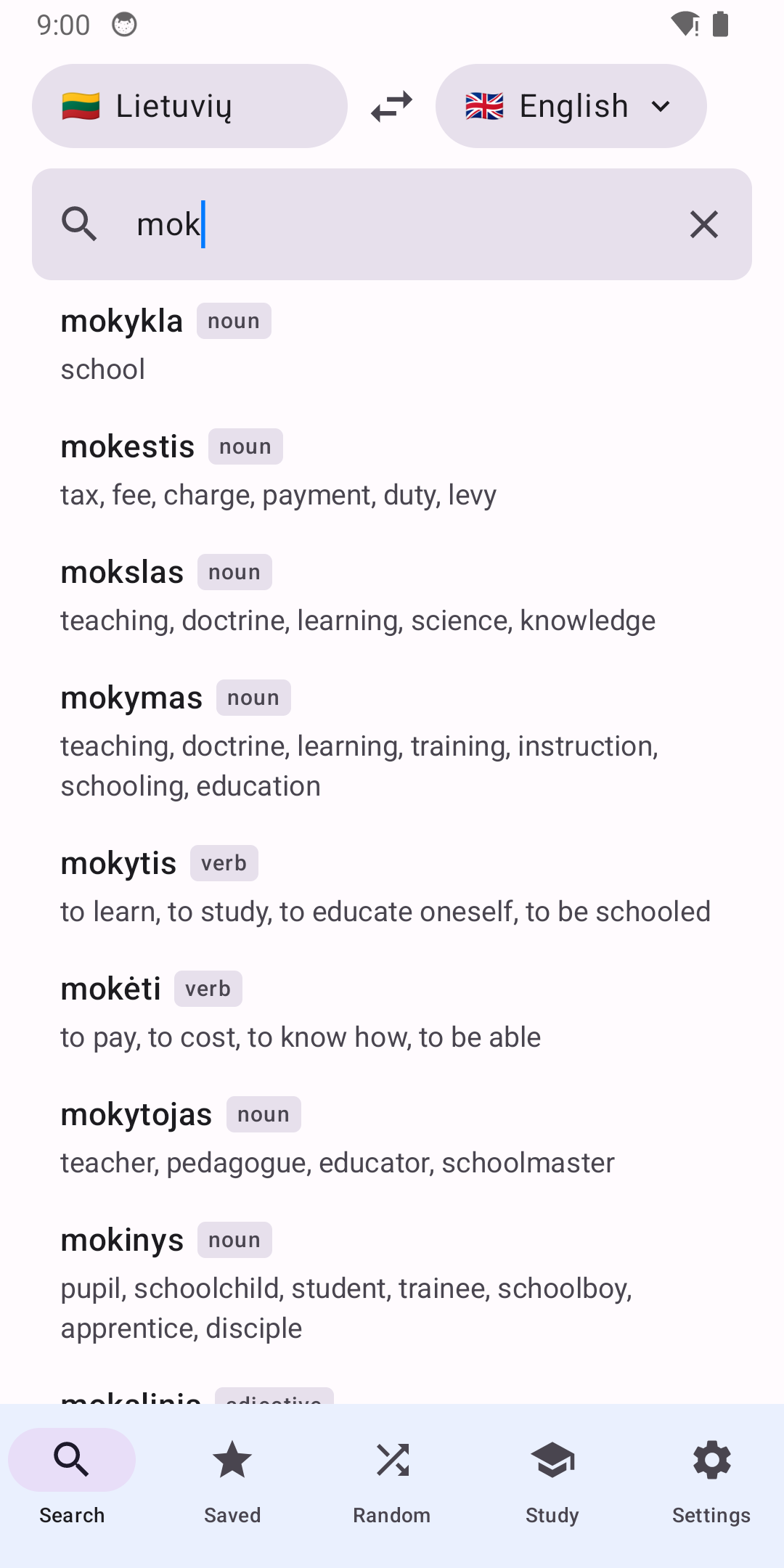Lithuanian Dictionary — search results